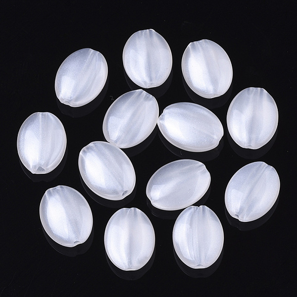 

PandaHall Acrylic Beads, Pearlized, Oval, Creamy White, 11.5x8x4mm, Hole: 1.5mm Acrylic Oval