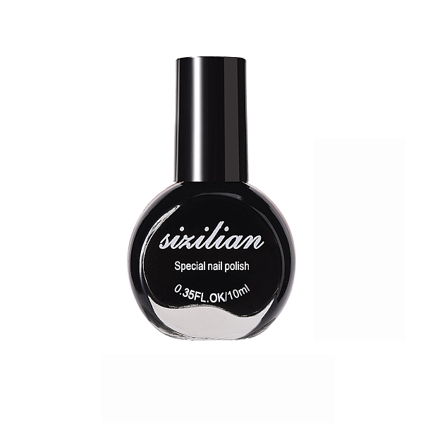 

PandaHall 10ml Nail Polish, DIY Nail Printing Coloured Drawing or Pattern, Black, Bottle: 60x36.5x21mm Carved Nail Gel Black