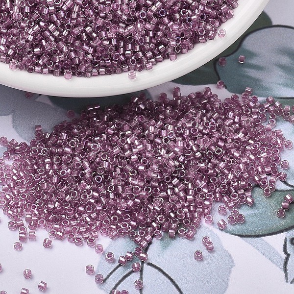 

PandaHall MIYUKI Delica Beads, Cylinder, Japanese Seed Beads, 11/0, (DB1745) Sparkling Antique Rose Lined Crystal AB, 1.3x1.6mm, Hole: 0.8mm..., Pink