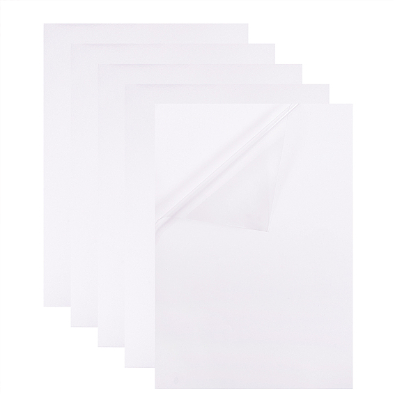 

PandaHall BENECREAT 10 Sheets Transparent Glossy Stencil Sheets Waterproof Glossy Self Adhesive PVC Film Label Sticker for Injet Printer..., White
