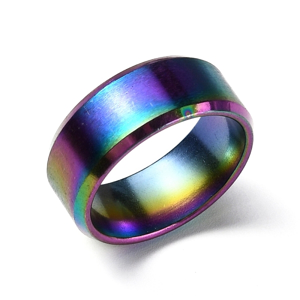 

PandaHall Titanium Steel Wide Band Finger Rings for Women Men, Plain Band Rings, Rainbow Color, 8mm, Inner Diameter: US Size 6 3/4(17.1mm)...
