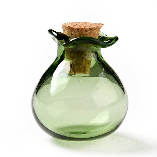 

PandaHall Lucky Bag Shape Glass Cork Bottles Ornament, Glass Empty Wishing Bottles, DIY Vials for Pendant Decorations, Dark Green, 2.5cm...