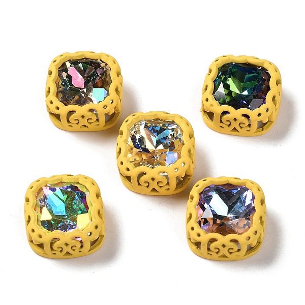 

PandaHall Sew on Rhinestone, Glass Rhinestone, with Brass Findings, Garments Accessories, Squre, Mixed Color, Gold, 14.5x14.5x7.5mm Glass...