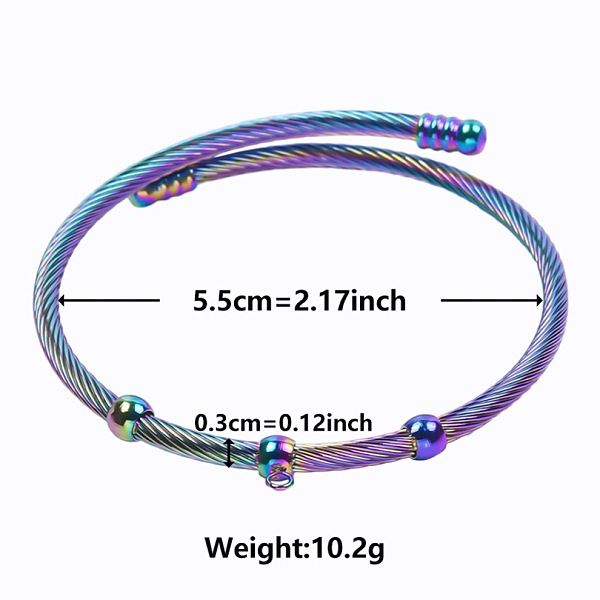 

PandaHall Elegant and Stylish Design 304 Stainless Steel Adjustable Bangles for Women Stainless Steel
