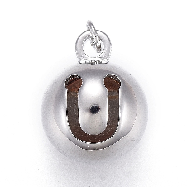 

PandaHall Brass Pendants, with Jump Rings, Long-Lasting Plated, Hollow Round, Real Platinum Plated, 19x14.5mm, Hole: 3mm Brass Round