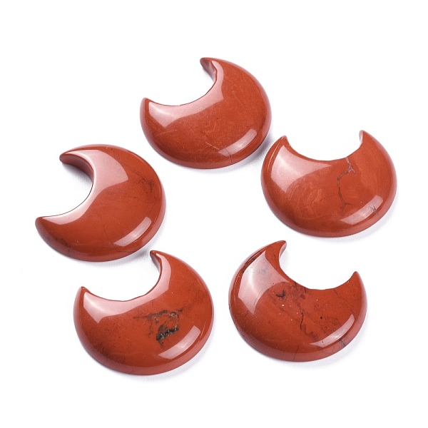 

PandaHall Natural Red Jasper Cabochons, Moon, 35x31x7.5mm Red Jasper Moon