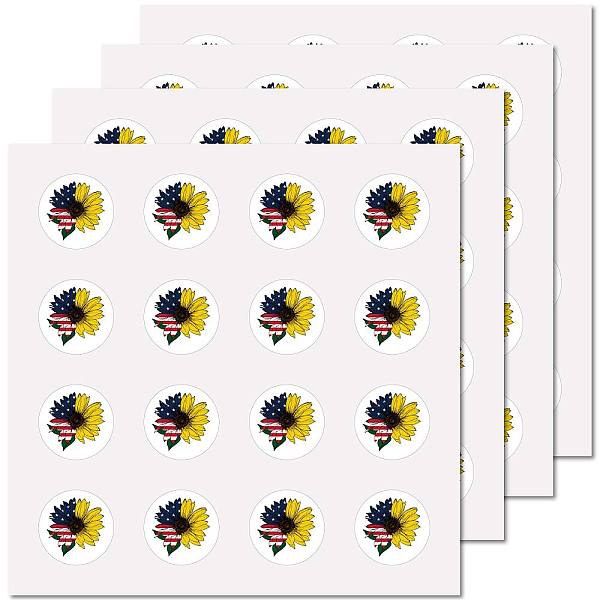 

PandaHall 8 Sheets Independence Day Plastic Waterproof Self-Adhesive Picture Stickers, Round Dot Cartoon Decals for Kid's Art Craft, Flower...