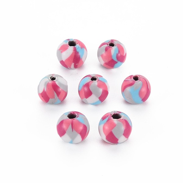 

PandaHall Handmade Polymer Clay Beads, for DIY Jewelry Crafts Supplies, Round, Salmon, 8.5~9x8mm, Hole: 1.8mm Polymer Clay Round Red