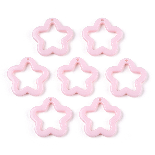 

PandaHall Opaque Acrylic Pendants, Star, Pink, 28.5x29.5x4mm, Hole: 1.8mm, about 349Pcs/500G Acrylic Star Pink