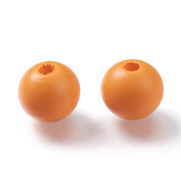 

PandaHall Painted Natural Wood Beads, Round, Dark Orange, 16mm, Hole: 4mm Wood Round