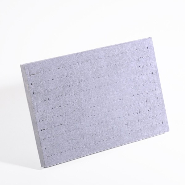 

PandaHall Velvet Ring Displays, with Wood, Light Grey, 35x24x4cm Velvet Gray