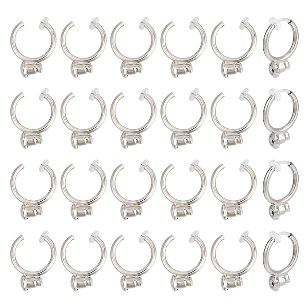 

PandaHall Unicraftale 12Pairs Brass & Resin Clip-on Earring Findings, Clip-on Earring Converter, Platinum, 17.5x12.5x4.5mm, Pin: 0.9mm Brass
