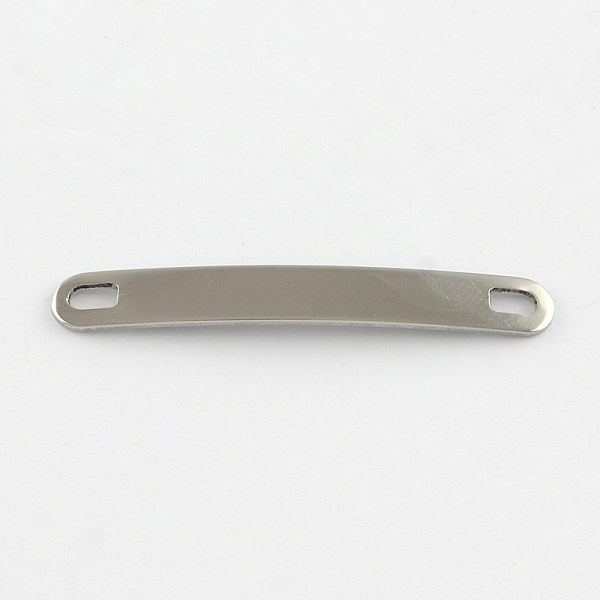 

PandaHall Curved Rectangle 201 Stainless Steel Blank Tag Links connectors, Stainless Steel Color, 49x6.3x1mm, Hole: 2.5x4.5mm 201 Stainless...