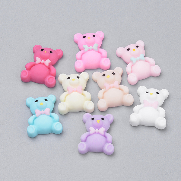 

PandaHall Resin Cabochons, Bear, Mixed Color, 22~23x18x6mm Resin Bear Multicolor