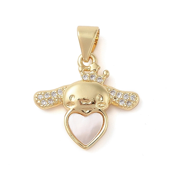 

PandaHall Brass Micro Pave Clear Cubic Zirconia Pendants, with Shell, Heart, Real 18K Gold Plated, 28.5x17.5x3.5mm, Hole: 4mm Brass+Cubic...