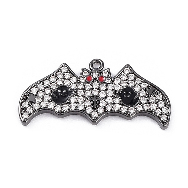 

PandaHall Rack Plating Brass Cubic Zirconia Pendants, Lead Free & Cadmium Free, Long-Lasting , Bat Charm, Gunmetal, 13.5x28.5x1.8mm, Hole..., Black