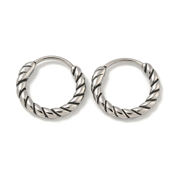 

PandaHall 316 Surgical Stainless Steel Hoop Earrings, Ring, Antique Silver, 15x2.5mm 316 Surgical Stainless Steel Ring