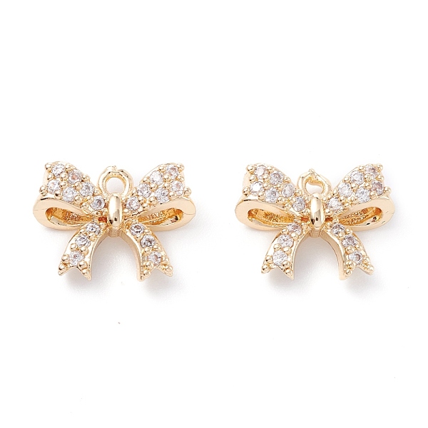 

PandaHall Rack Plating Brass Micro Pave Cubic Zirconia Charms, Long-Lasting Plated, Bowknot, Light Gold, 10x13x5mm, Hole: 1.2mm Brass+Cubic..., Clear