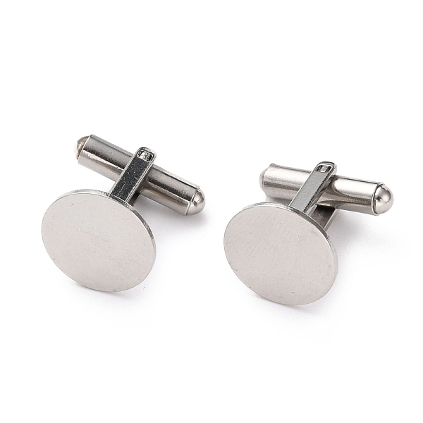 

PandaHall 304 Stainless Steel Cuff Buttons, Cufflink Findings for Apparel Accessories, Stainless Steel Color, 17x17x14mm, Tray: 14mm...