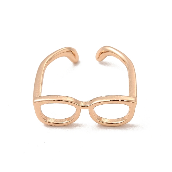 

PandaHall Brass Glasses Frame Open Cuff Ring for Women, Light Gold, Inner Diameter: 17mm Brass