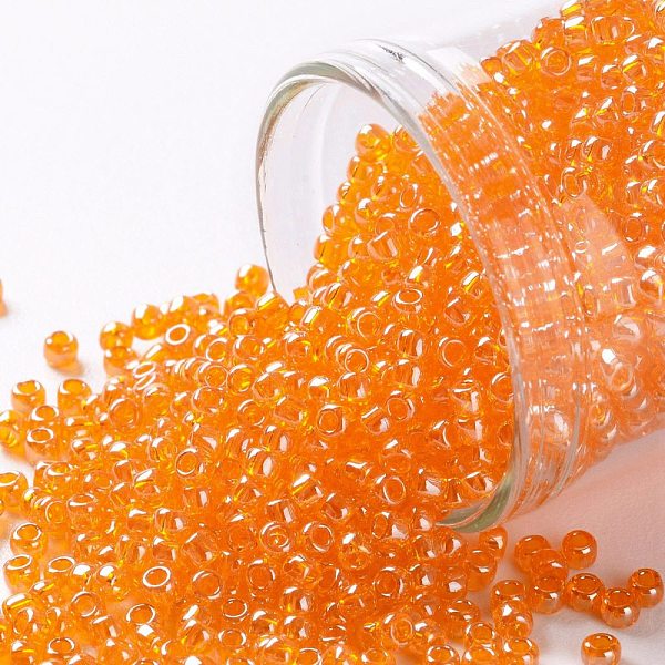 

PandaHall TOHO Round Seed Beads, Japanese Seed Beads, (111B) Hyacinth Orange Transparent Luster, 11/0, 2.2mm, Hole: 0.8mm, about 5555pcs/50g...