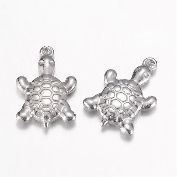 

PandaHall 201 Stainless Steel Pendants, Tortoise, Stainless Steel Color, 19.5x13x3.5mm, Hole: 1mm 201 Stainless Steel Tortoise