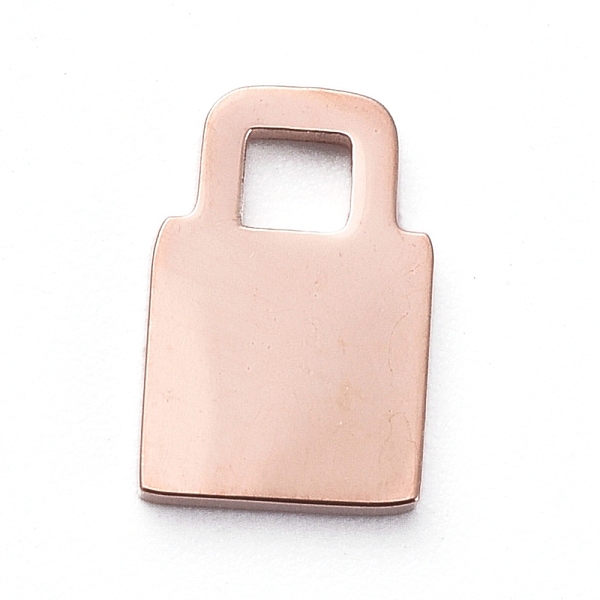

PandaHall Vacuum Plating 304 Stainless Steel Charms, Manual Polishing, Lock, Rose Gold, 8x5x1mm, Hole: 2x2mm 304 Stainless Steel Lock
