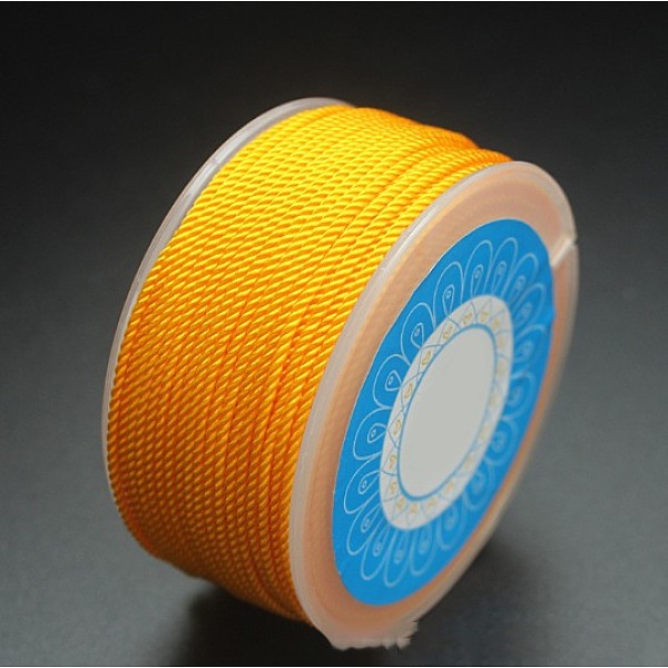 

PandaHall Round Nylon Cords, Milan Cords/Twisted Cords, Gold, 1.5mm, about 25.15 yards(23m)/roll Nylon Gold