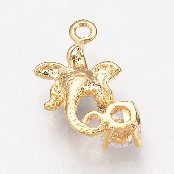 

PandaHall Brass Cubic Zirconia Pendants, Day Lily, Nickel Free, Real 18K Gold Plated, 16x11x4.5mm, Hole: 1.5mm Brass+Cubic Zirconia Flower