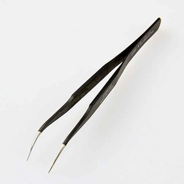 

PandaHall Iron Beading Tweezers, Platinum, Black, 125x9x5mm Iron Black