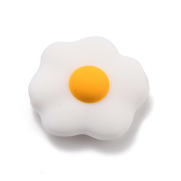

PandaHall Food Grade Eco-Friendly Silicone Focal Beads, Chewing Beads For Teethers, DIY Nursing Necklaces Making, Omelette, White...