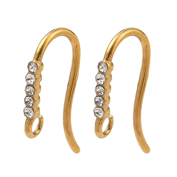 304 Stainless Steel  Crystal Rhinestone Earring Hooks