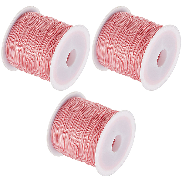 

PandaHall Beebeecraft 3 Rolls 50M Flat Elastic Crystal String 0.8mm Pink Stretchy String Cord Bead Bracelet Crystal Thread for Bracelets and...
