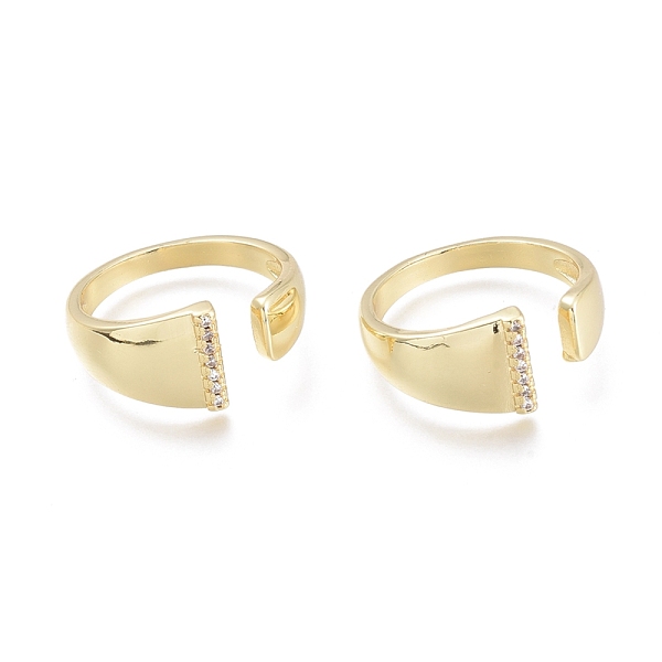 

PandaHall Brass Micro Pave Clear Cubic Zirconia Cuff Rings, Open Rings, Letter, Real 18K Gold Plated, Letter.I, Size 7, Inner Diameter: 17mm...