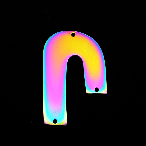 

PandaHall 201 Stainless Steel Chandelier Components Links, Asymmetrical Arc Shape, Laser Cut, Rainbow Color, 39x25.5x1mm, Hole: 1.6mm 201...