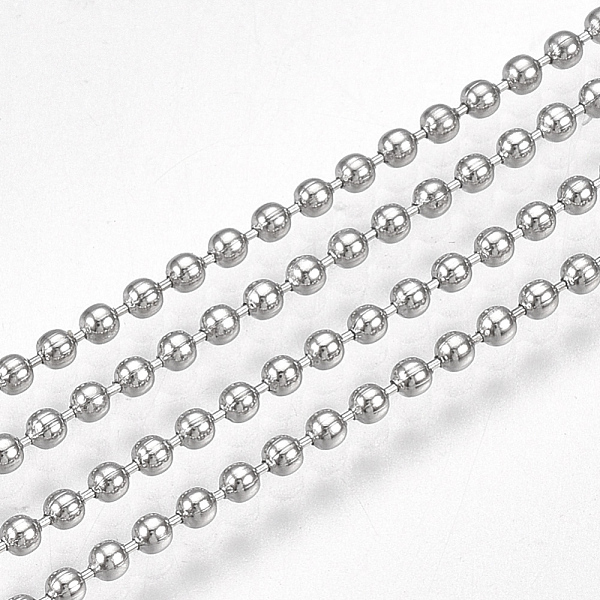 

PandaHall 304 Stainless Steel Ball Chains, with Spool, Stainless Steel Color, 1.5mm, about 49.21 Feet(15m)/roll 304 Stainless Steel