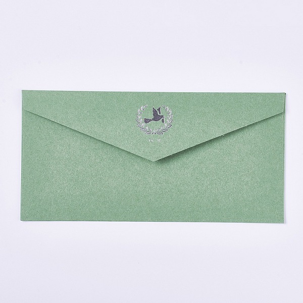 PandaHall Vintage Retro Gold Foil Western Style Paper Envelope, Pigeon, Dark Sea Green, 22x10.9cm Paper Green PandaHall Vintage Retro Gold Foil Western Style Paper Envelope, Pigeon, Dark Sea Green, 22x10.9cm Paper Green