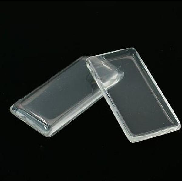 

PandaHall Transparent Glass Cabochons, Rectangle, Clear, 48x24x5mm Glass Rectangle Clear