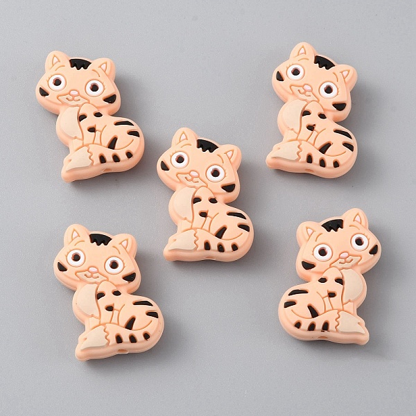

PandaHall Cat Silicone Beads, DIY Nursing Necklaces and Bracelets Making, Chewing Pendants For Teethers, PeachPuff, 29x21x9.5mm, Hole: 2mm..., Brown
