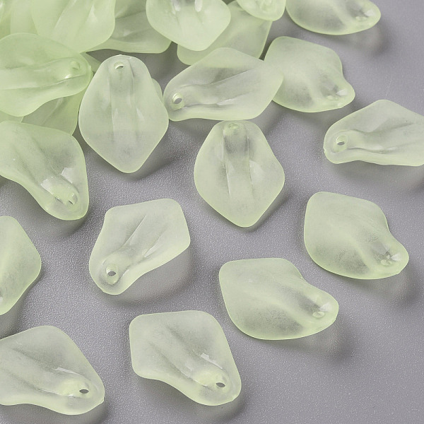 

PandaHall Transparent Frosted Acrylic Pendants, Petaline, Green Yellow, 24x17x4mm, Hole: 1.8mm Acrylic Petaline