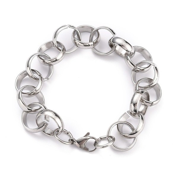 

PandaHall 304 Stainless Steel Rolo Chain Bracelets, with Lobster Claw Clasps, Stainless Steel Color, 8-1/2 inch(21.5cm) 304 Stainless Steel