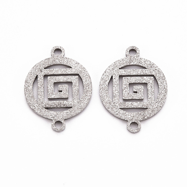 

PandaHall 201 Stainless Steel Link Connectors, Textured, Laser Cut, Flat Round, Stainless Steel Color, 19x14.5x1mm, Hole: 1.6mm 201...