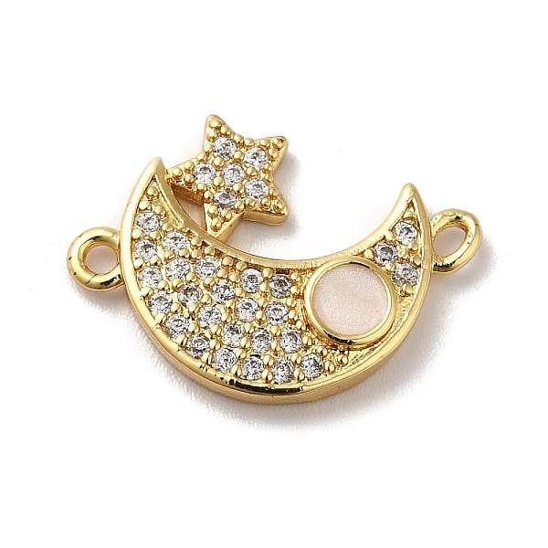 

PandaHall Eco-Friendly Rack Plating Brass Micro Pave Clear Cubic Zirconia Connector Charms, with Enamel, Long-Lasting Plated, Lead Free &...