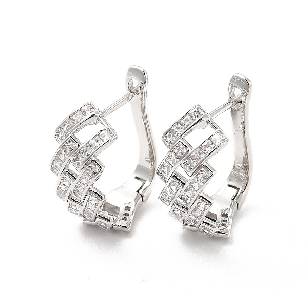 

PandaHall Clear Cubic Zirconia Rhombus Hoop Earrings, Brass Jewelry for Women, Cadmium Free & Lead Free, Platinum, 20x16.5x8.5mm, Pin: 0.8mm...