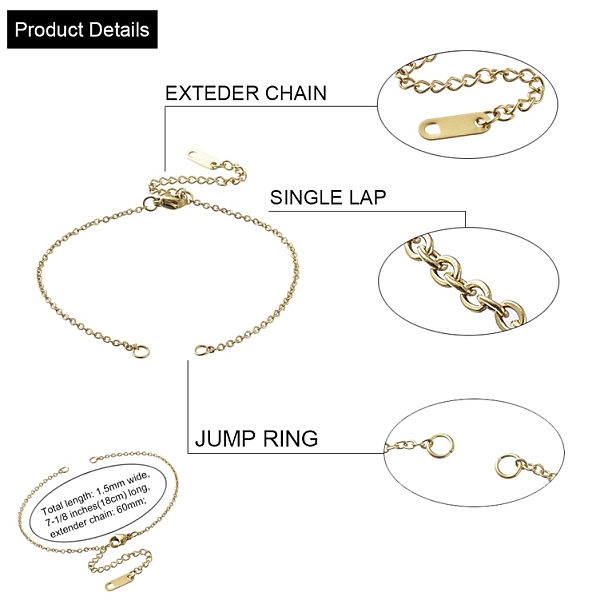 304 Stianless Steel Cable Chain Bracelet Making
