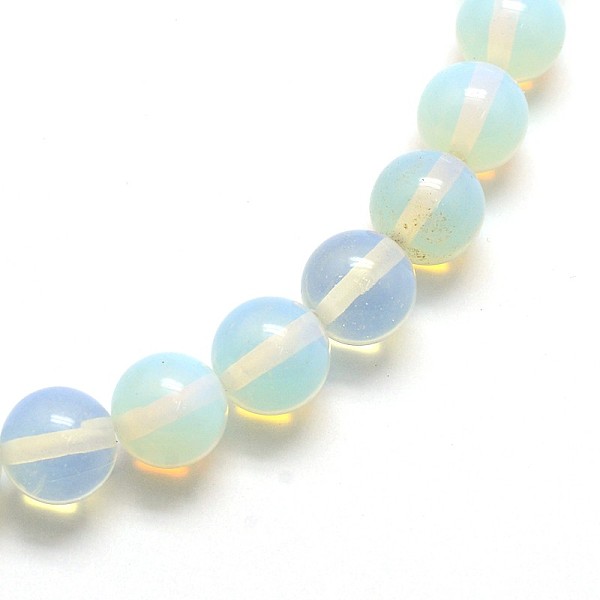 

PandaHall Opal Round Beads Strands, 6mm, Hole: 1mm, about 65pcs/strand, 14 inch Opalite Round