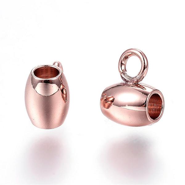 

PandaHall Ion Plating(IP) 304 Stainless Steel Tube Bails, Loop Bails, Barrel Bail Beads, Rose Gold, 7x5x4mm, Hole: 2mm, Inner Diameter: 2mm....