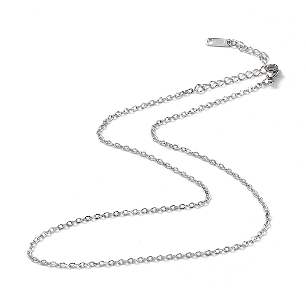 

PandaHall 304 Stainless Steel Cable Chain Necklace for Men Women, Stainless Steel Color, 15.94 inch(40.5cm) 304 Stainless Steel