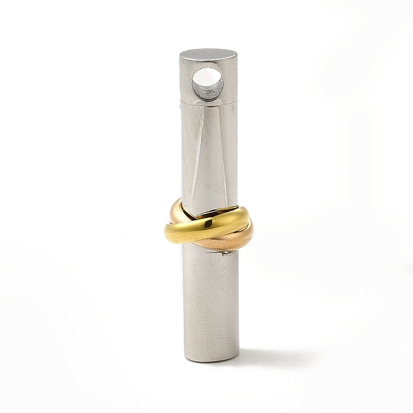 

PandaHall Ion Plating(IP) 304 Stainless Steel Pendants, Column Charm with Knot, Golden & Stainless Steel Color, 43x12.5mm, Hole: 4mm 304...