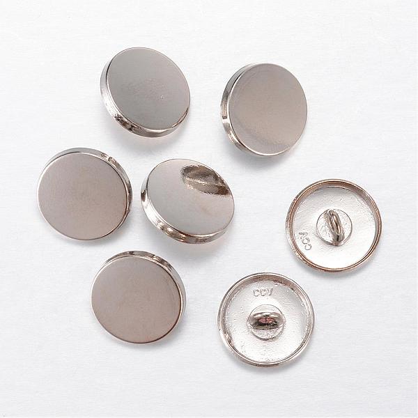 

PandaHall Alloy Shank Buttons, 1-Hole, Flat Round, Platinum, 28x10mm, Hole: 2mm Alloy Flat Round